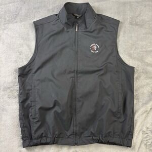 Monterey Club Golf Vest Mens L Black Poquoy Brook Club Zip Mesh Lined Outdoor